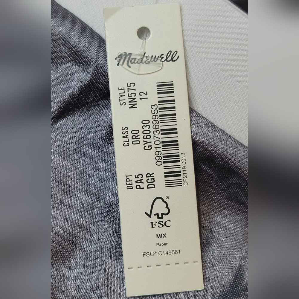 Madewell Bias-Cut Satin Maxi Slip Skirt Size 12 Dusk Gray Elastic Waist Flowy - Picture 13 of 16